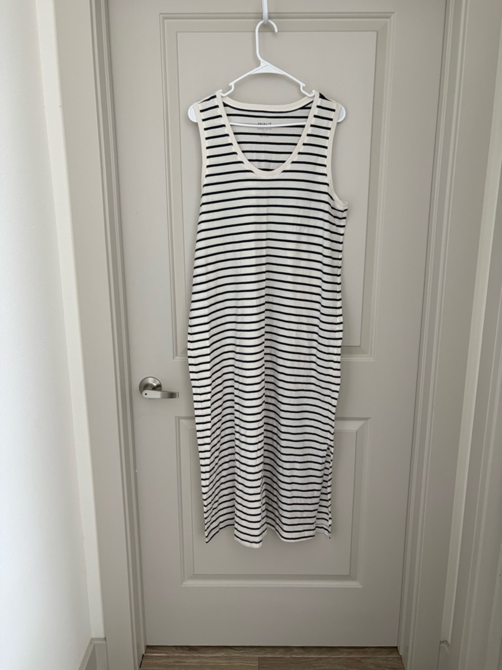 Striped Sleeveless Maxi Dress - White & Black Pact Organic Cotton NWOT